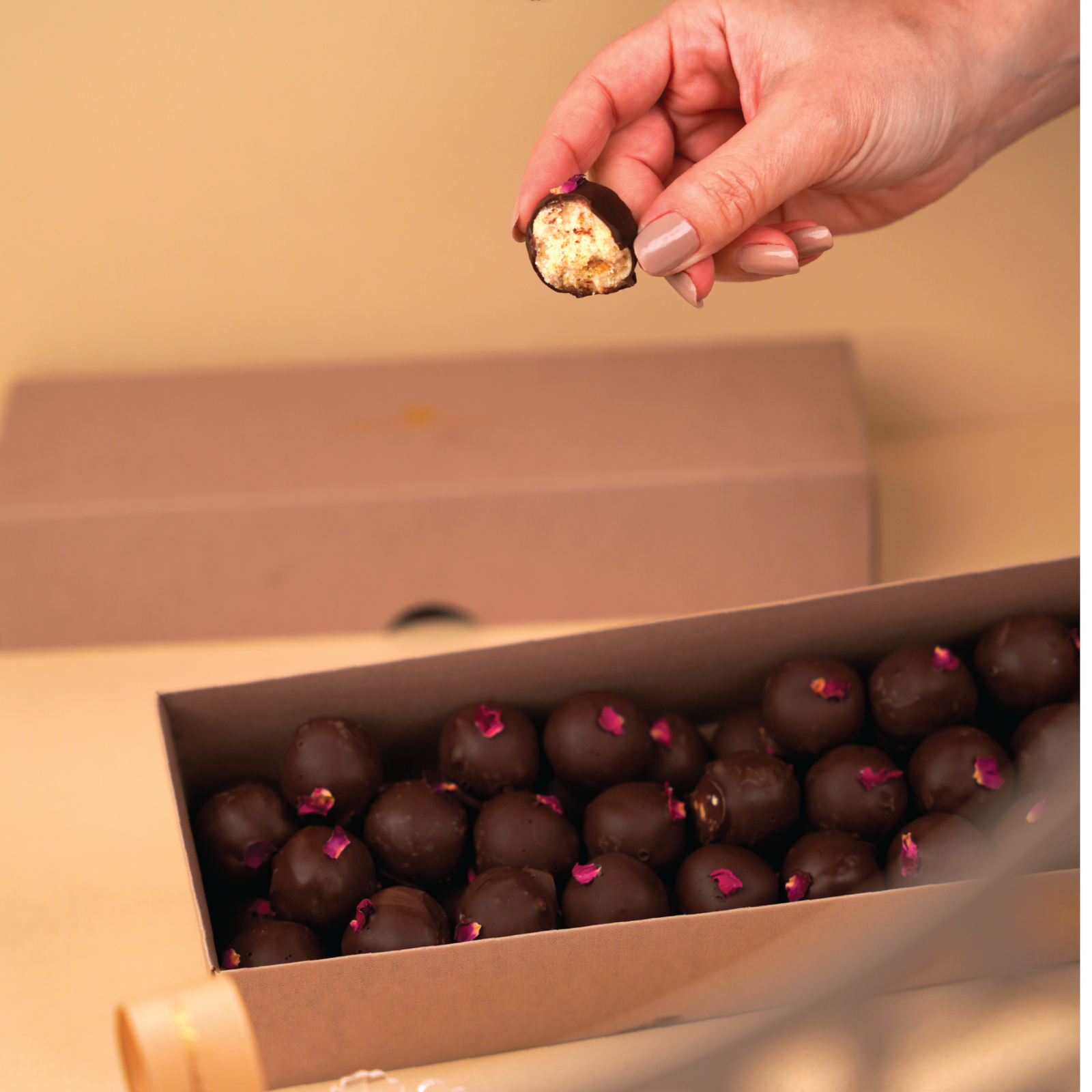 Raha Biscuit Truffles in Belgian Dark Chocolate