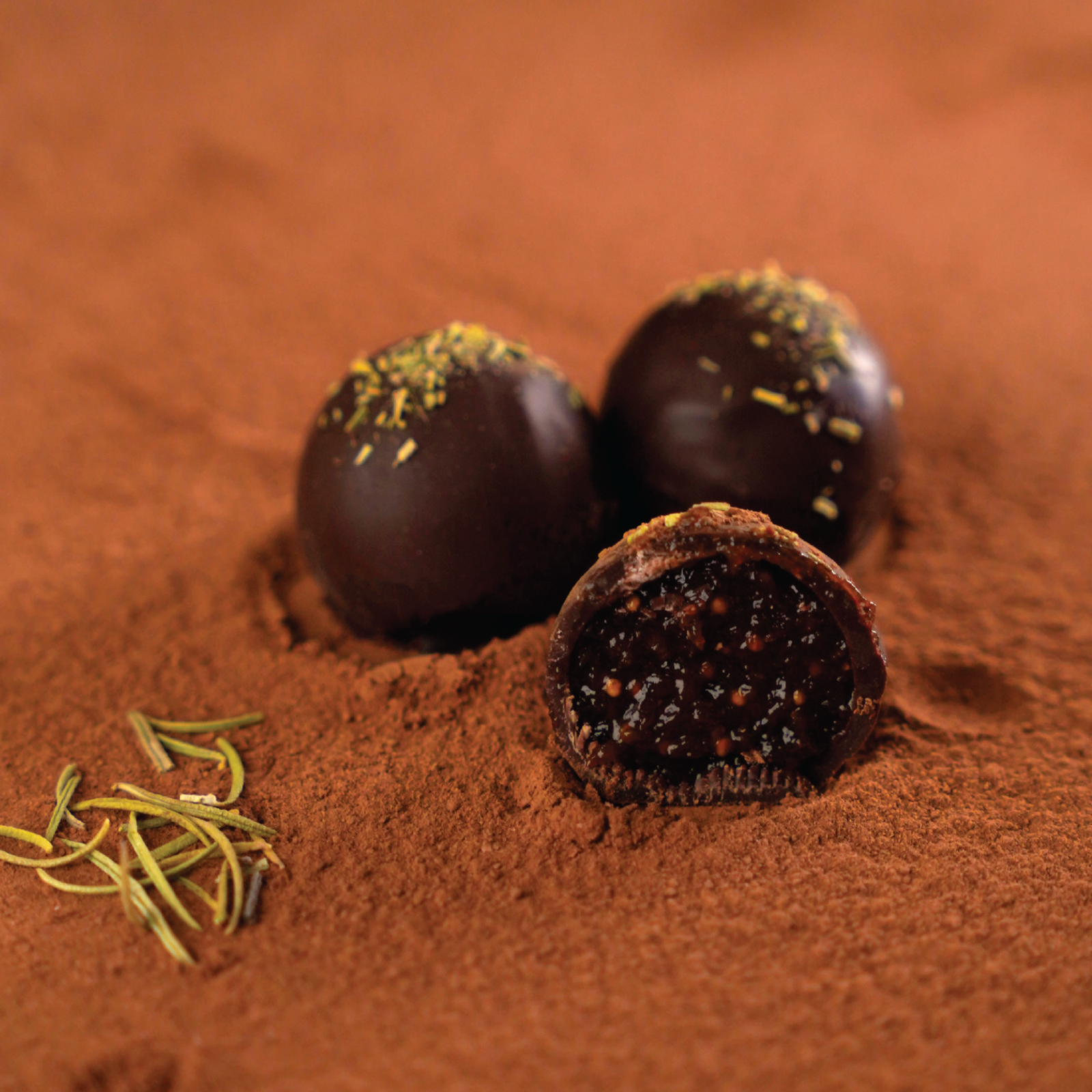 Truffle Figs and Rosemary Dark Chocolate